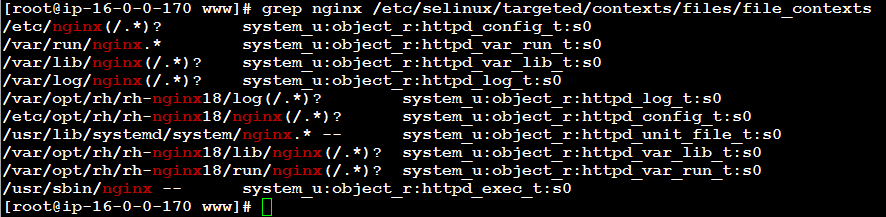 grep SELinux labels